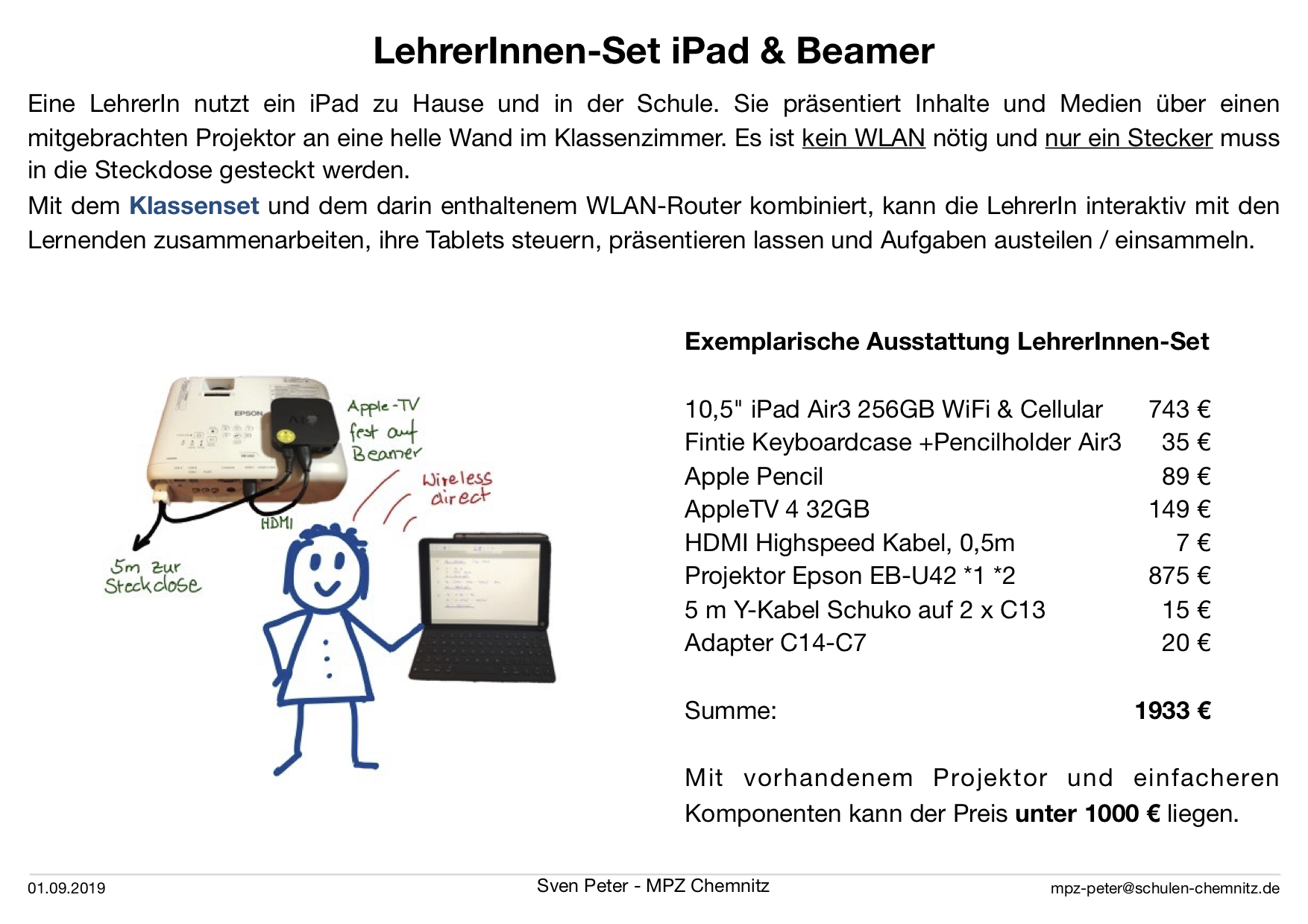 LehrerInnen-Set iPad & Beamer
