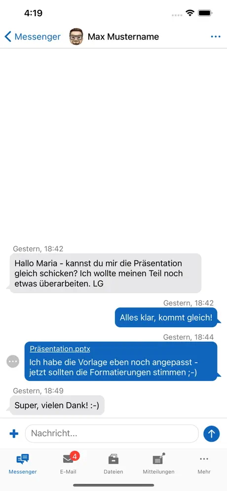 Screenshot der LernSax-App